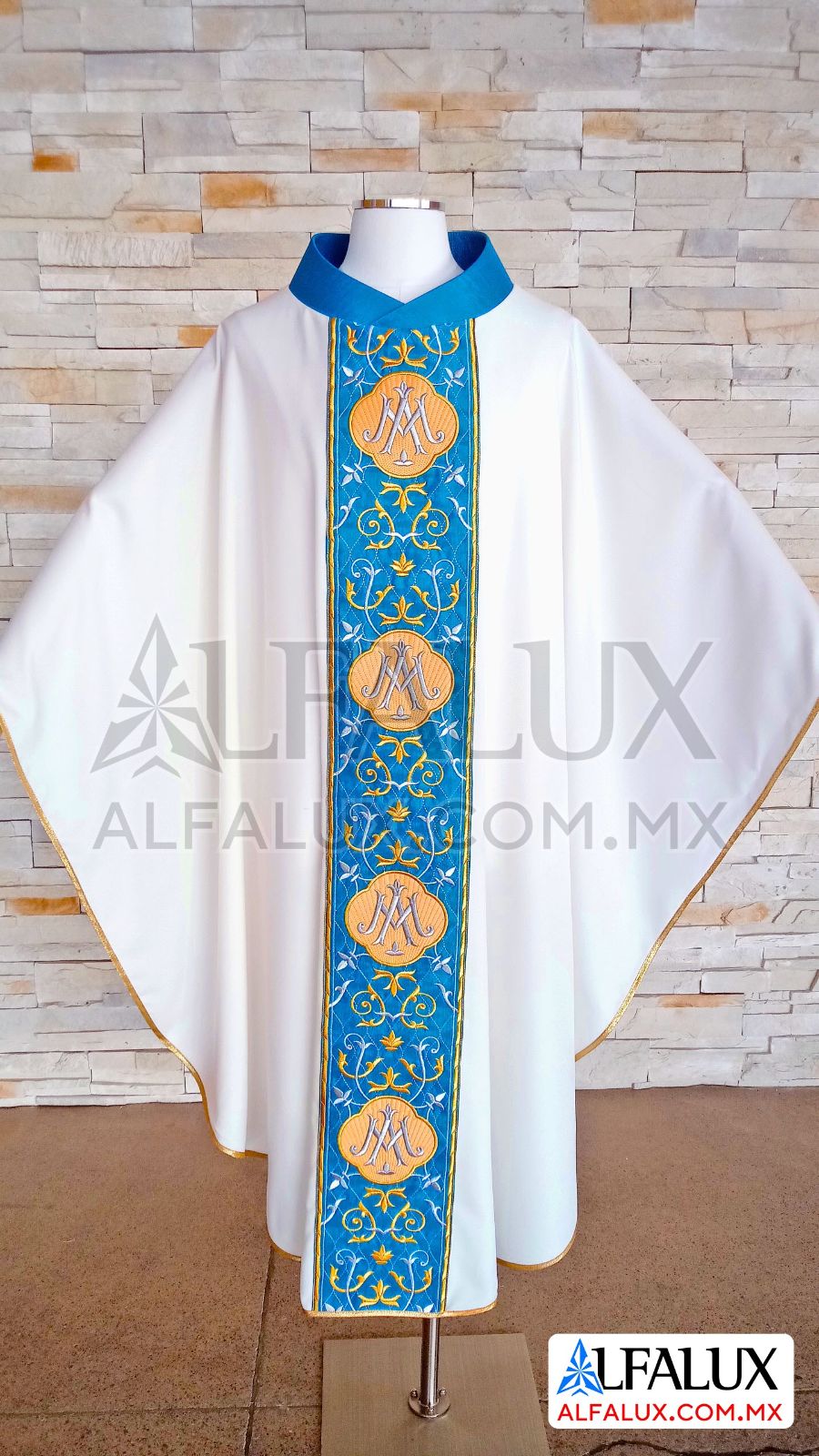 07 JHS MA Casulla ALfalux Perla Central Brocado Tafeta Azul Petroleo 23